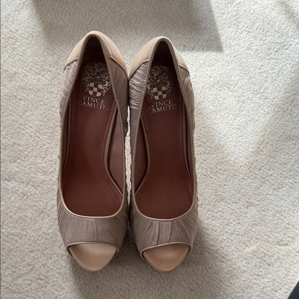 Vince Camuto Women's Peep Toe Heels - Beige
